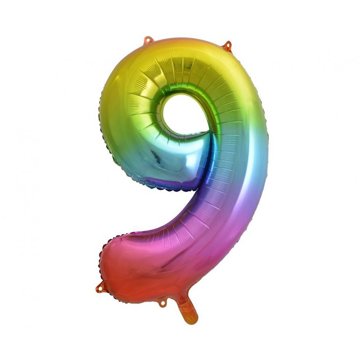 

vybavsenaparty Fóliová číslice rainbow '9' - 85 cm