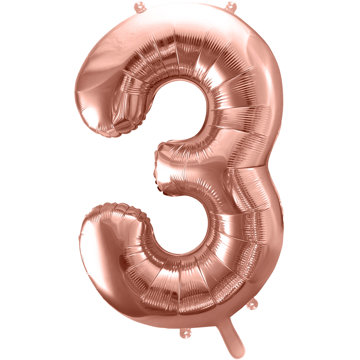 

vybavsenaparty Fóliová číslice rose gold '3' - 86 cm