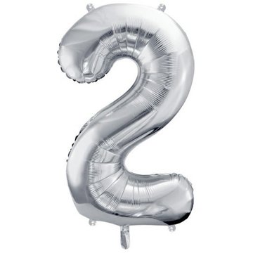 

vybavsenaparty Fóliová číslice stříbrná '2' - 86 cm