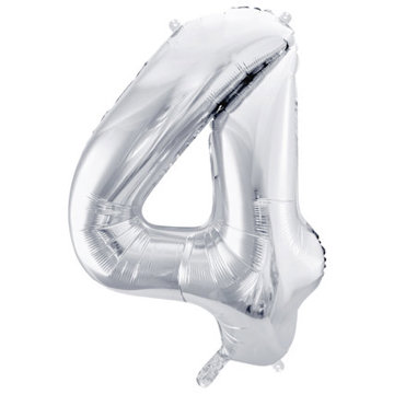 

vybavsenaparty Fóliová číslice stříbrná '4' - 86 cm