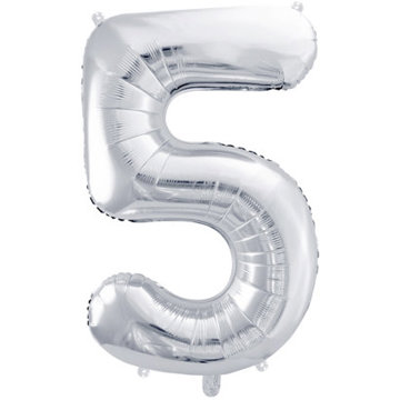

vybavsenaparty Fóliová číslice stříbrná '5' - 86 cm
