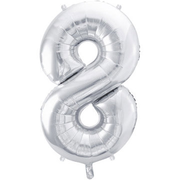 

vybavsenaparty Fóliová číslice stříbrná '8' - 86 cm