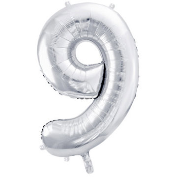 

vybavsenaparty Fóliová číslice stříbrná '9' - 86 cm