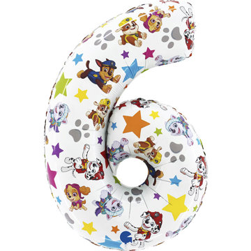 

vybavsenaparty Fóliová číslice Tlapková patrola '6' - 66 cm