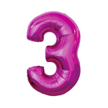 

vybavsenaparty Fóliová číslice tmavě růžová '3' - 92 cm