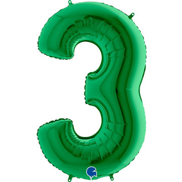 

vybavsenaparty Fóliová číslice zelená '3' - 102 cm