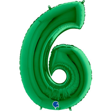 

vybavsenaparty Fóliová číslice zelená '6' - 102 cm