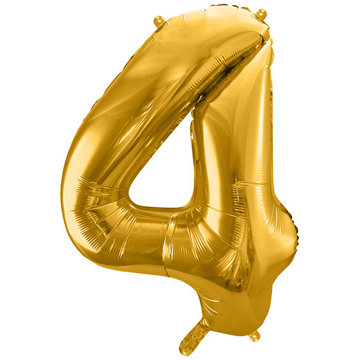 

vybavsenaparty Fóliová číslice zlatá '4' - 86 cm