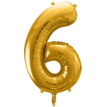 

vybavsenaparty Fóliová číslice zlatá '6' - 86 cm