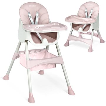 

Ricokids Krmicí židle s podnosem Milo, růžová