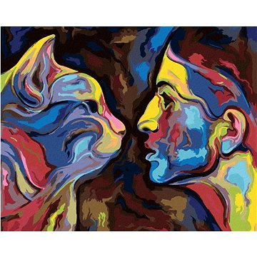 

Abstrakce ženy a kočky, 40×50 cm, vypnuté plátno na rám