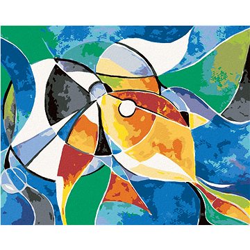 

Abstraktní kruhová ryba, 80×100 cm, bez rámu a bez vypnutí plátna