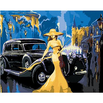 

Auto a dívka s houslemi, 40×50 cm, bez rámu a bez vypnutí plátna