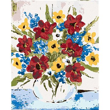 

Barevné květiny ve váze (Haley Bush), 40×50 cm, bez rámu a bez vypnutí plátna