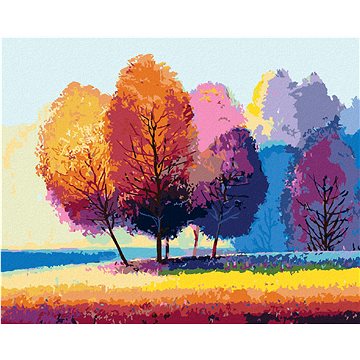 

Barevné stromy na kraji lesa, 80×100 cm, vypnuté plátno na rám