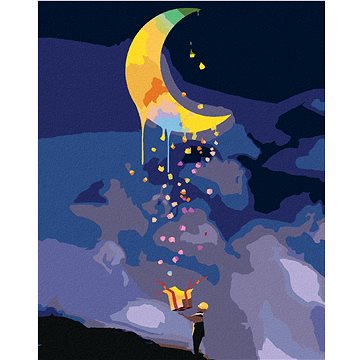 

Barevné tání měsíce, 40×50 cm, bez rámu a bez vypnutí plátna
