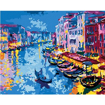 

Benátky s gondolami v impresionismu, 80×100 cm, bez rámu a bez vypnutí plátna