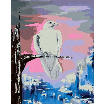 

Bílá vrána na větvi, 80×100 cm, bez rámu a bez vypnutí plátna
