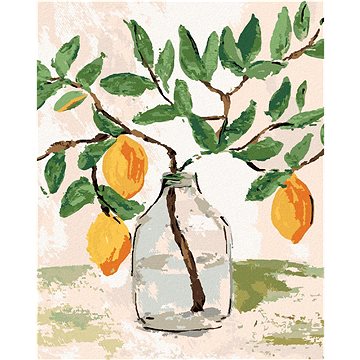 

Citróny ve váze 2 (Haley Bush), 40×50 cm, vypnuté plátno na rám