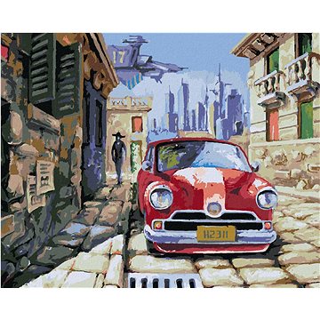 

Červené auto, 40×50 cm, bez rámu a bez vypnutí plátna