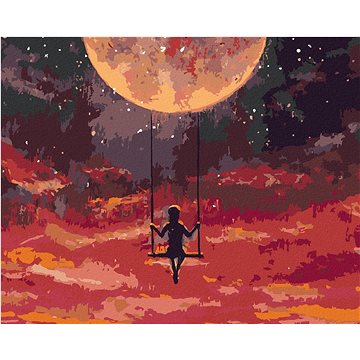 

Dívka houpající se ve vesmíru, 40×50 cm, bez rámu a bez vypnutí plátna