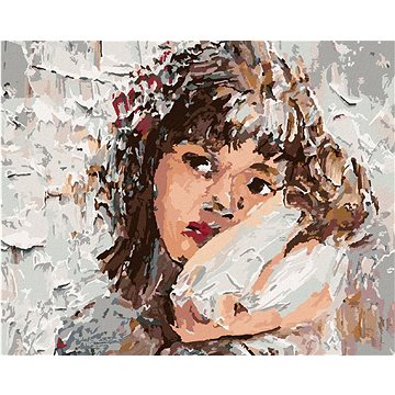 

Dívka s květinami ve vlasech, 40×50 cm, vypnuté plátno na rám