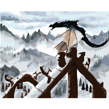 

Drak v horách, 40×50 cm, vypnuté plátno na rám