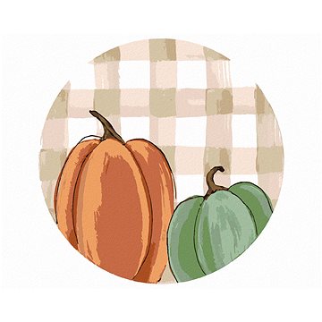 

Dvě dýně Gingham 2 (Haley Bush), 40×50 cm, vypnuté plátno na rám