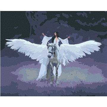 

Elfka a jednorožec, 80×100 cm, vypnuté plátno na rám