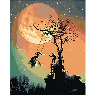 

Halloween a úplněk, 80×100 cm, vypnuté plátno na rám