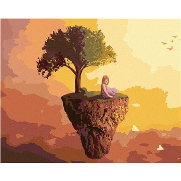 

Holčička na letícím ostrově, 40×50 cm, bez rámu a bez vypnutí plátna