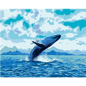 

Hravá velryba, 40×50 cm, vypnuté plátno na rám