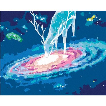 

Jelen a galaxie, 40×50 cm, vypnuté plátno na rám