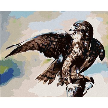 

Jestřáb v lese, 40×50 cm, vypnuté plátno na rám