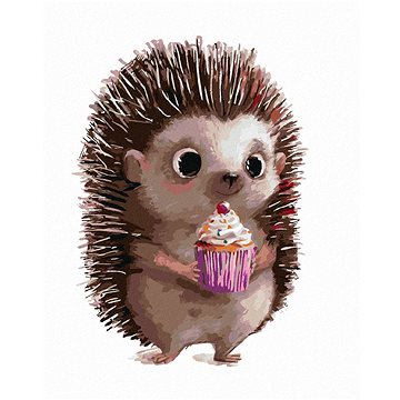 

Ježek a cupcake, 80×100 cm, bez rámu a bez vypnutí plátna
