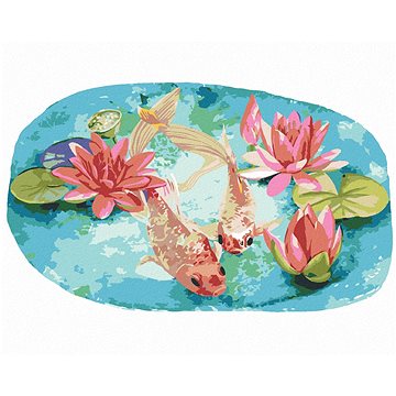 

Kapři mezi lotusy, 40×50 cm, bez rámu a bez vypnutí plátna