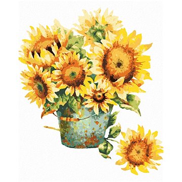 

Kbelík slunečnic, 40×50 cm, vypnuté plátno na rám
