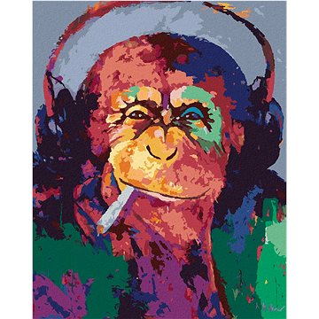 

Kouřící opice se sluchátky, 40×50 cm, bez rámu a bez vypnutí plátna