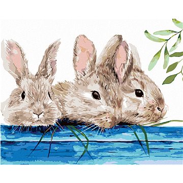 

Králíci u plotu, 40×50 cm, bez rámu a bez vypnutí plátna