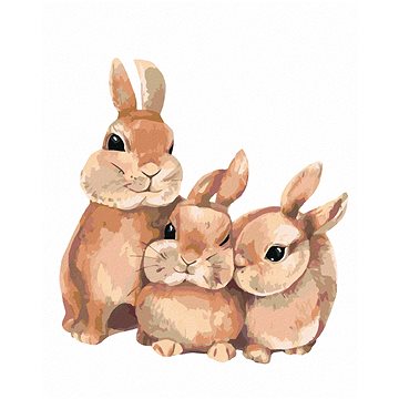 

Králík a jeho rodina, 40×50 cm, vypnuté plátno na rám