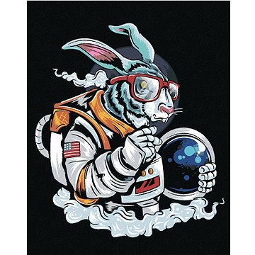 

Králík kosmonaut, 80×100 cm, bez rámu a bez vypnutí plátna