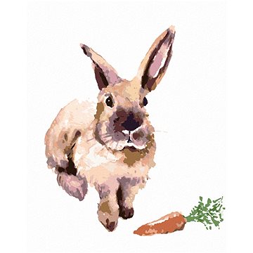

Králík s mrkvičkou, 40×50 cm, vypnuté plátno na rám