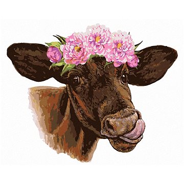 

Kráva s vypláznutým jazykem, 80×100 cm, bez rámu a bez vypnutí plátna