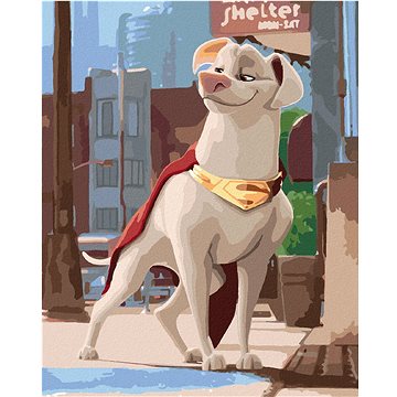 

Krypto se škodolibým pohledem (DC Liga supermazlíčků), 40×50 cm, bez rámu a bez vypnutí plátna