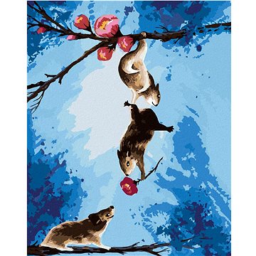 

Křečci na kvetoucí třešni, 80×100 cm, bez rámu a bez vypnutí plátna