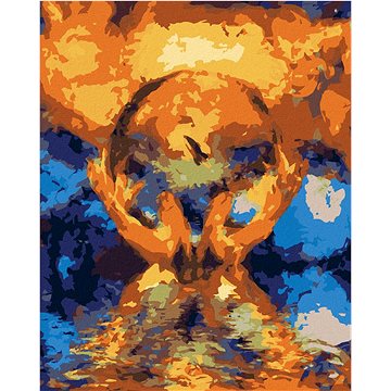 

Křišťálová koule v rukou, 80×100 cm, vypnuté plátno na rám