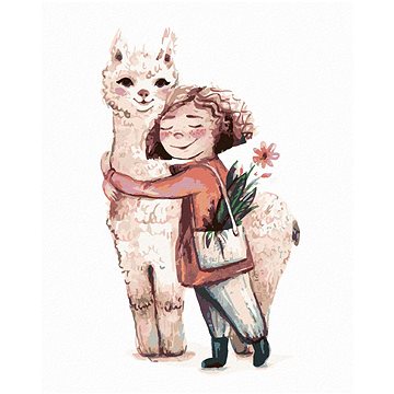 

Lama a její kamarádka, 40×50 cm, bez rámu a bez vypnutí plátna