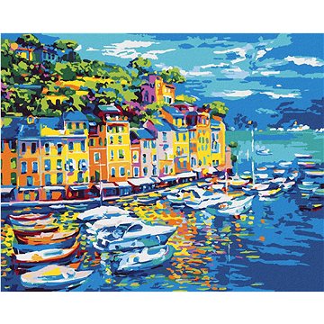 

Lodě v přístavu, 80×100 cm, vypnuté plátno na rám