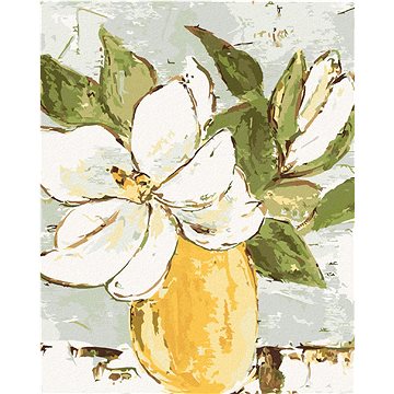 

Magnólie ve žluté váze (Haley Bush), 40×50 cm, vypnuté plátno na rám