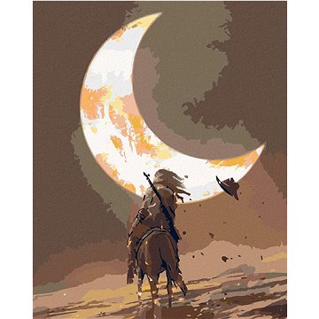 

Muž na koni pod měsícem, 40×50 cm, bez rámu a bez vypnutí plátna